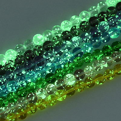 Светящиеся нити бус лэмпворк ручной работы LAMP-N036-12A-01-1