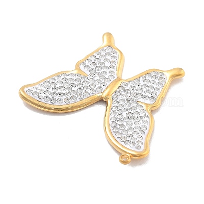 Подвески из полимерной глины и нержавеющей стали 304 со стразами RESI-R155-012G-04-1