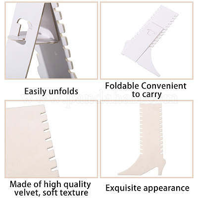 Бархатные с бумажными ножными браслетами стенды ODIS-WH0038-207-1