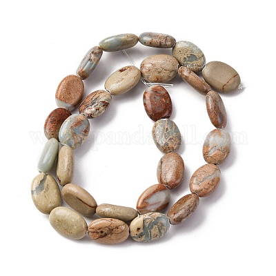Натуральные бусины из аква терра яшмы G-L624-E03-14x10mm-1