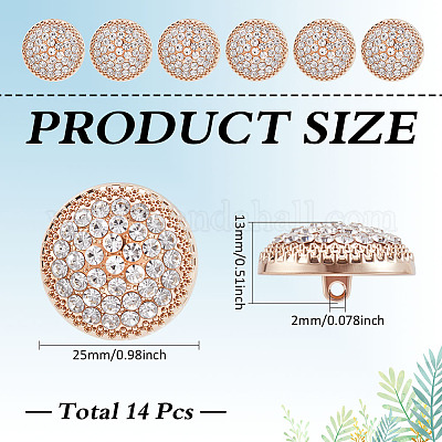 14 шт. пуговицы из сплава с двумя отверстиями и стеклянной ножкой BUTT-MA0001-16C-KCG-1