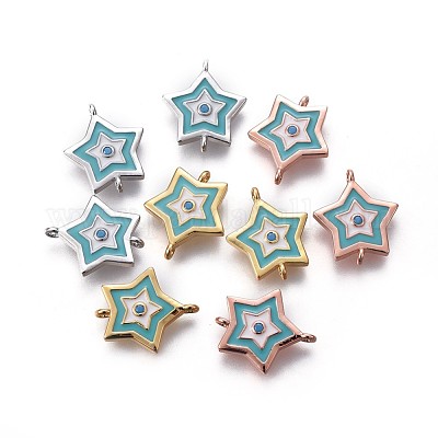 Соединители латунные эмалевые звенья&nbsp;KK-F783-16-1