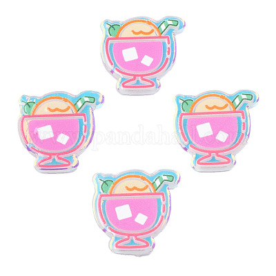 Прозрачные акриловые кабошоны с принтом TACR-N016-32-1