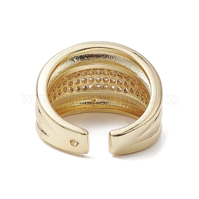 Латунь с регулируемыми кольцами из микропаве из циркония RJEW-K257-54G-1