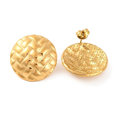 Серьги-гвоздики из нержавеющей стали 304 с ионным покрытием (IP) EJEW-G395-03G-1