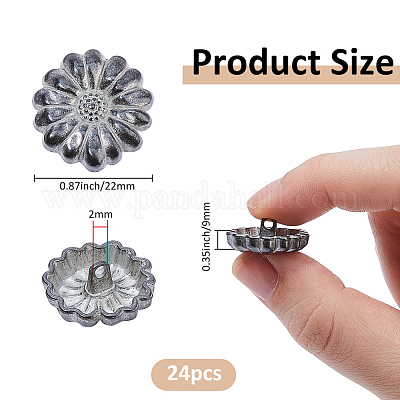 24 шт. пуговицы из сплава в тибетском стиле с 1 отверстиями BUTT-FH0001-022AS-1