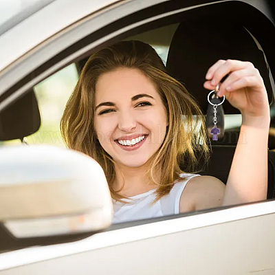 Брелок с кулоном из драгоценных камней в виде гриба KEYC-PH01499-1