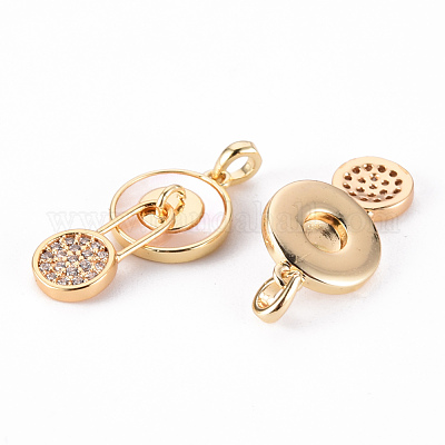 Латунные микропаве прозрачные подвески с фианитом KK-T062-100G-NF-1