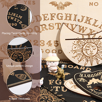 2 комплект резных деревянных досок для гадания в 2 стилях AJEW-CA0003-75-1