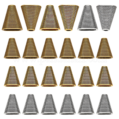 30 шт. 3-х цветные бусины в тибетском стиле в форме конуса FIND-GO0003-35-1