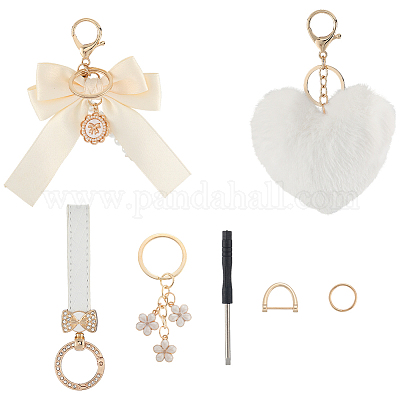 4 стиль плюшевый брелок в форме сердца из полиэстера и эмали KEYC-BBC0001-11B-1