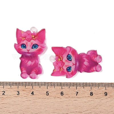 Акриловые подвески с принтом котенка&nbsp;OACR-S141-01E-1