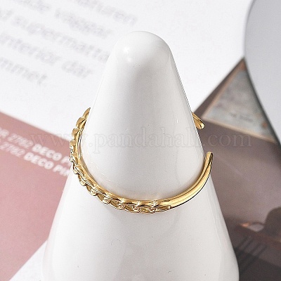 Цепочка панцирного плетения из нержавеющей стали 304 открытое кольцо-манжета для женщин RJEW-M049-01G-01-1