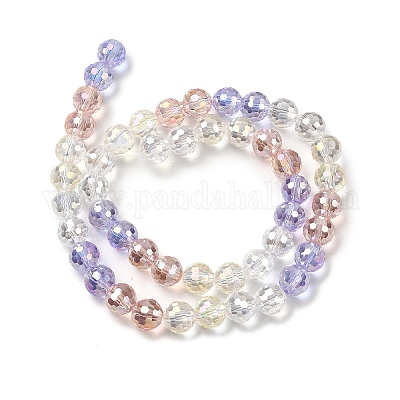 Стеклянные бусины с гальваническим покрытием  EGLA-D300-06-8mm-08-1