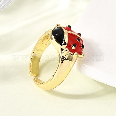 Латунные эмалевые регулируемые открытые манжеты для женщин RJEW-I111-01G-04-1