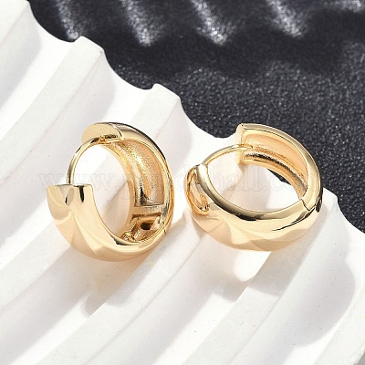 Латунные серьги обруча EJEW-D320-19G-1