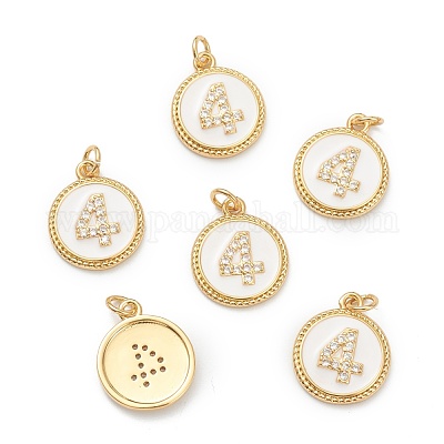 Латунные микропаве прозрачные кубические циркониевые подвески ZIRC-J040-44G-04-1