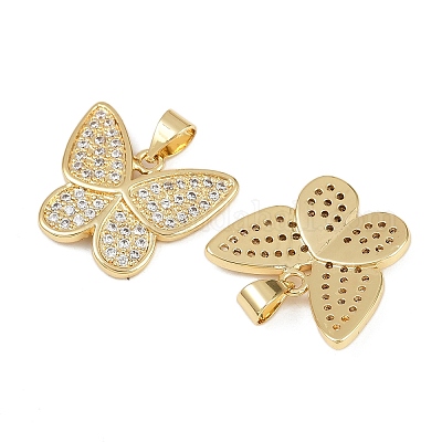 Латунные микропаве прозрачные подвески с фианитом KK-C109-01G-1