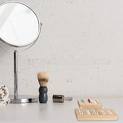 2 шт. 2 стиля прямоугольные подставки для колец из бамбука с 5 ячейками и деревянные подставки для колец с 3 ячейками RDIS-HY0001-02A-1