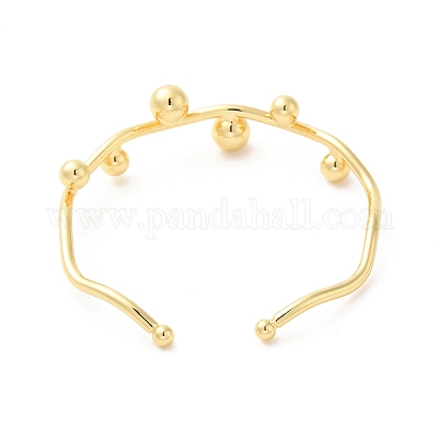 Латунь манжеты браслеты BJEW-P309-01G-1