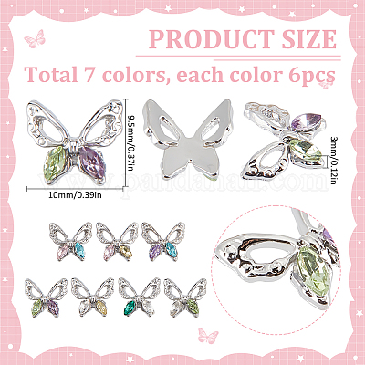 42 шт. 7-х цветные стеклянные кабошоны из сплава MRMJ-SC0001-18-1