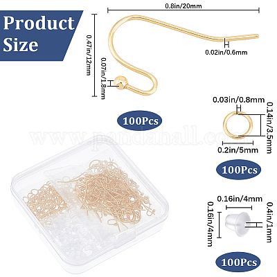100 шт. крючки для сережек из нержавеющей стали 304 DIY-SP0001-03-1