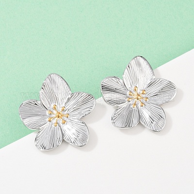 Серьги-гвоздики из нержавеющей стали 304 EJEW-S265-06GP-B-1