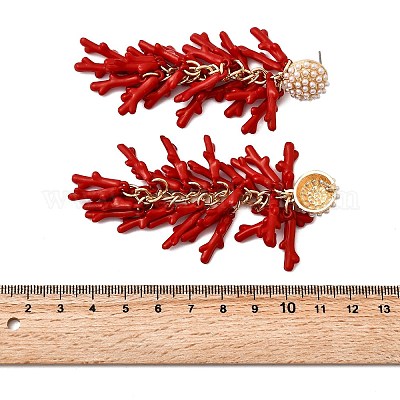 Сплав болтающиеся серьги стержня EJEW-D327-05KCG-1