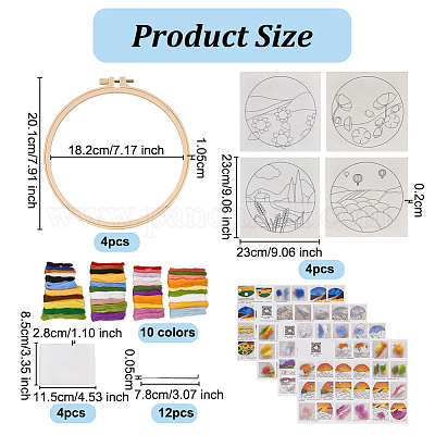 Набор для валяния игл с цветочной подвеской для начинающих DIY-WH0304-983-1
