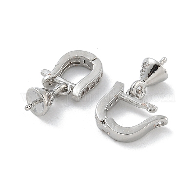 Конусные латунные микропаве кубические цирконии штифты-подвески ZIRC-F141-09P-1