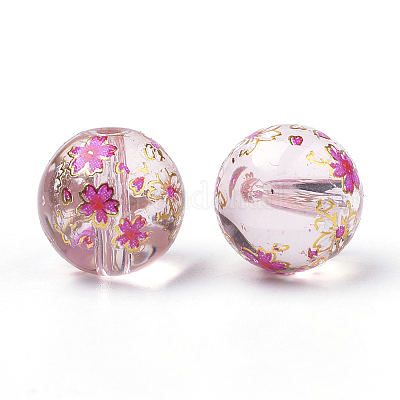 Печатные стеклянные бусины GFB-Q001-12mm-E02-1