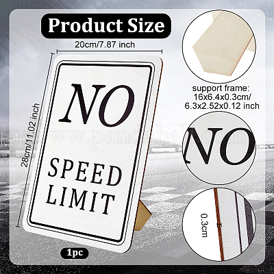 Фанера из тополя гоночный знак без ограничения скорости AJEW-WH0606-008A-1