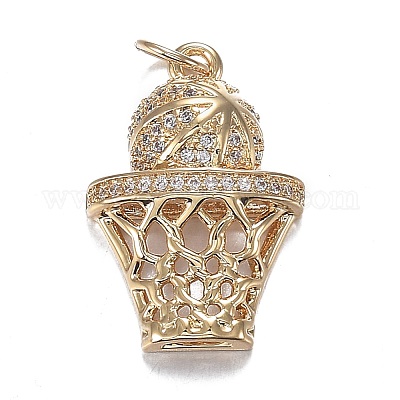 Кулоны из латуни с прозрачным фианитом ZIRC-F120-034G-1