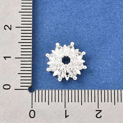 Колпачки для бусин из прозрачного кубического циркония в форме цветка из латуни KK-V008-08A-S-1