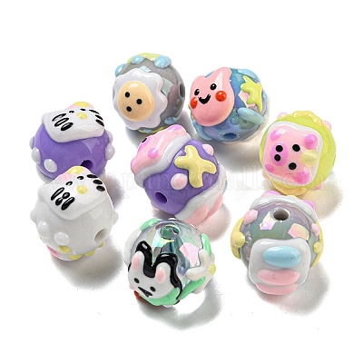 Ручная роспись акрилом с эмалевыми бусинами MACR-D031-05-1