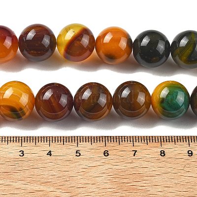 Природные многоцветные агат бисер пряди G-A261-B05-14mm-1