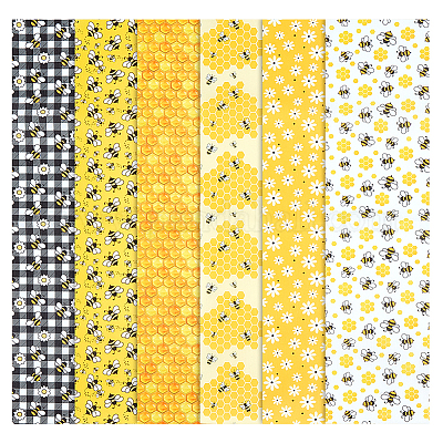 6 шт. 6 стиля полиэстер хлопчатобумажная ткань DIY-WH0308-688-1