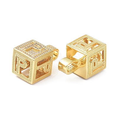 Кулоны из латуни с микропейвом и прозрачным фианитом ZIRC-O045-01G-P-1