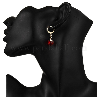 10 пара серег со стеклянной застежкой-рычагом из нержавеющей стали 304 EJEW-JE06613-1