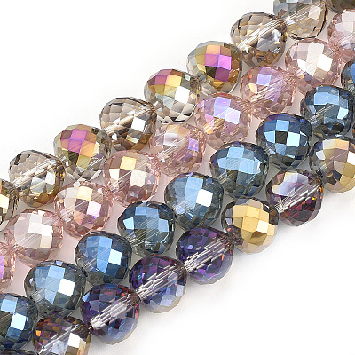 Стеклянные бусины с гальваническим покрытием  EGLA-T010-01-M-1