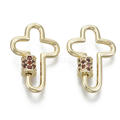 Латунь микропаве кубический цирконий винт карабин подвески с замком KK-R136-070E-NF-1