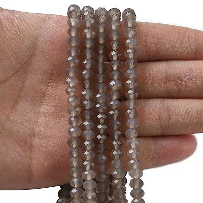 Серый натуральный агат бисера пряди&nbsp;G-D344-A19-03-1