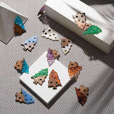 Прозрачные и непрозрачные подвески из смолы и ореха RESI-SZ0001-02-1