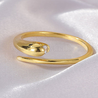 Кольца-манжеты из змеиной латуни с микропаве из кубического циркония FS-WG5D2E3-11-1