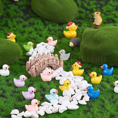 Wholesale 80 Pcs Tiny Ducks Mini Resin Duck Colorful Mini Duck