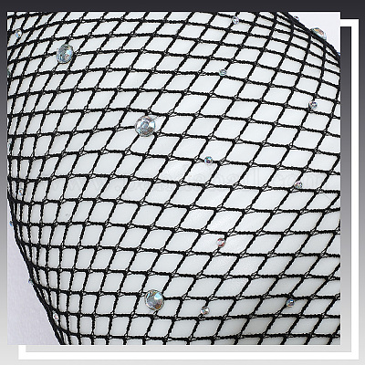 Длинные перчатки из полиэфирной сетки AJEW-WH20020-003B-1