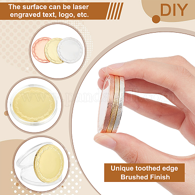 6 шт. 3-х цветные пустые памятные монеты из сплава AJEW-BC0006-57-1