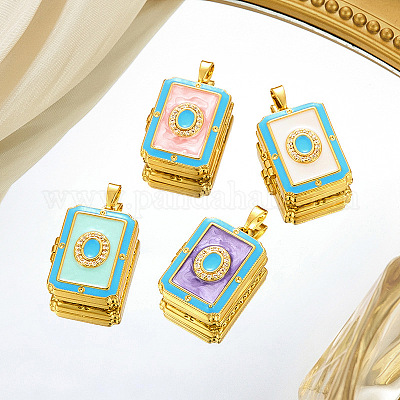 Латунные микропроволочные кубические циркониевые медальоны KK-P335-05G-1