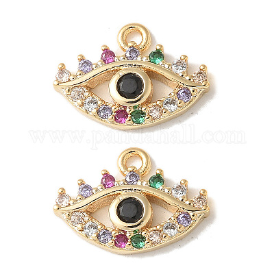 Латунные микропаве прозрачные подвески с фианитом KK-Q031-47G-06-1