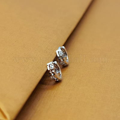 Серьги-кольца из латуни с кристаллами и стразами FS-WG659F3-01-1